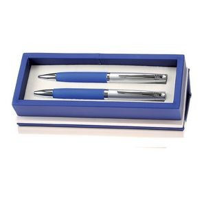 Blue Ball Pen and Pencil Set