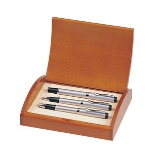 Executive 3 Pen Stationary Set - Silver