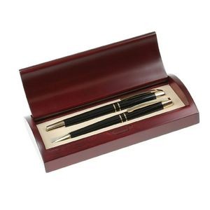 Executive Ball Pen and Roller Ball Pen Set - Black Lacquer