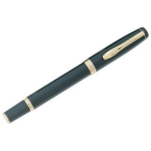 Executive Black Roller Ball Pen w/Gold Accents