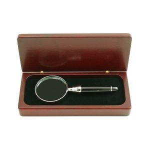 Glossy Black Finish Magnifying Glass with Silver Accents