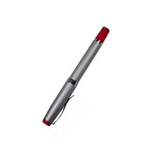 Satin Chrome Roller Ball Pen with Red Grip