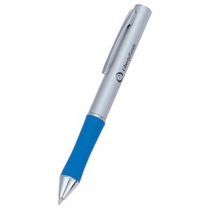 Short Two-In-One Stylus and Ballpoint Pen w/Blue Grip