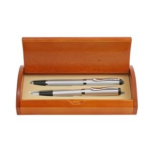 Executive Ballpoint and Roller Ball Pen Set - Silver