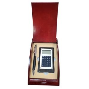 Carbon Fiber Pen and Calculator Gift Set