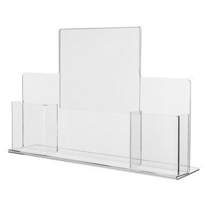 Acrylic Sign Holder w/Two Pocket (4")
