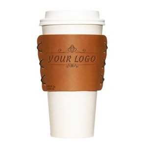 Full-Grain Leather Coffee cup sleeve- Multi cup Sleeve - Reusable to-go cup sleeve