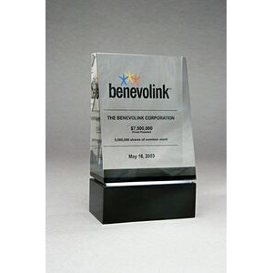 Clear Lucite Upright Wedge Award (5" x 4"x 2" x ½")