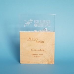 Arbre - Arbuste awards reclaimed wood and acrylic block