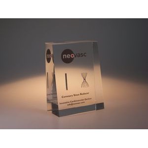 Clear Lucite Upright Wedge Award (4" x 3" x 2" x ½")
