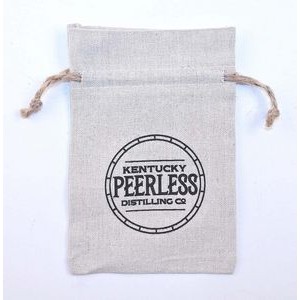 5"x7" Rebel Rough 100% Natural Cotton Bag w/Hemp Drawstring