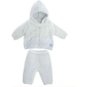 Baby Hoodie and Pants Set - Solid - Ice Blue - 12/18 mo