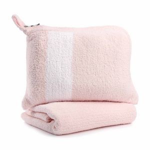 Travel Blanket - Stripe - Pink / White - 32*48