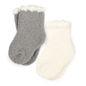 Baby Socks Set - Solid with Trim - Stone / Creme - OS