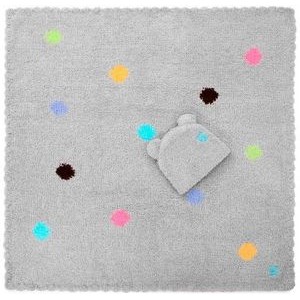 Baby Blanket - Polka Dot w/ Bear Cap - Stone - 30*30