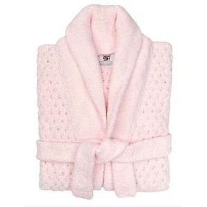 Adult Robe - Basket Weave - Pink - XS