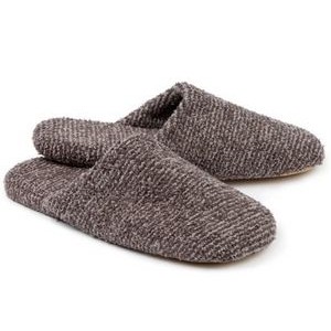 Kashwére Lounge - Slippers - Closed Toe Heathered - Silver Fox / Pewter - L/XL