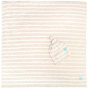 Baby Blanket - Mini Stripe w/ Cap - Malt / Creme - 30*30