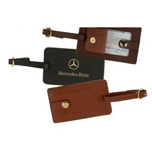 Snap Closure Luggage Tag in Genuine Leather