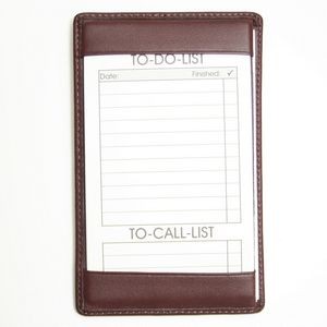 Leather Note Jotter w/ 50 Things To Do Cards (5 1/2"x3 1/2"x1/4")