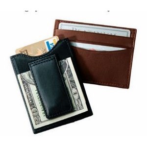 Leather Magnetic Money Clip Wallet (2 7/8