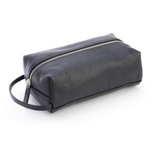 Pebbled Leather Compact Toiletry Bag