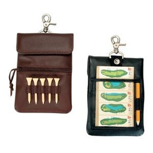 Executive Clip On Gold Accessory Bag in Genuine Leather