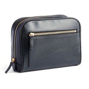 Toiletry Bag in Pebbled Leather