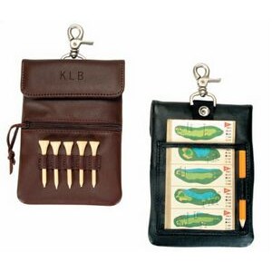 Leather Clip-On Golf Accessory Bag (7"x4 3/4"x1/2")