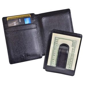 Saffiano Cowhide Money Clip ID Wallet