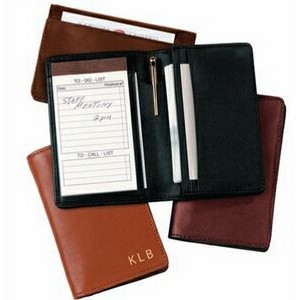 Leather Deluxe Note Jotter Organizer (4 5/8"x3"x3/4")