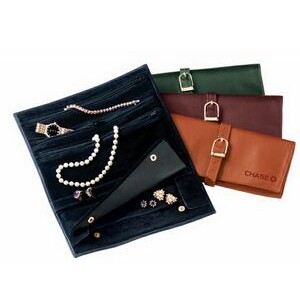 Top Grain Nappa Leather Jewelry Roll Case