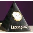 4.5" Black Genuine Marble Pyramid Clock Award