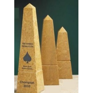 8" Golden Genuine Marble Obelisk Award
