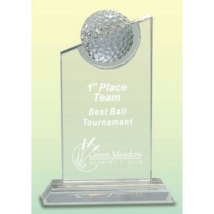 7¼" Crystal Golf Slant Tablet Award