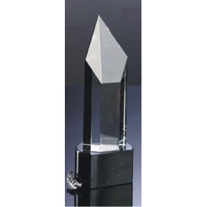10" Optical Crystal Pentagon Award w/Pointed Top