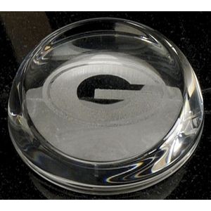 3.5" Crystal Dome Shape Slanted Paper Weight