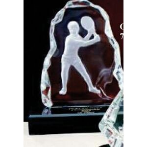 7" Tennis Hand Blown Glacier Award w/Marble Base