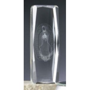 3D Virgin Mary Optical Crystal Award (2"x2"x6")