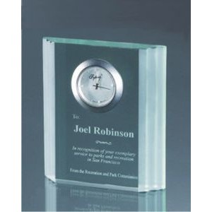 Jade Glass Waterfall Desktop Clock Award