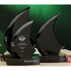 Large Black Classic Sail Boat Award (8"x11")
