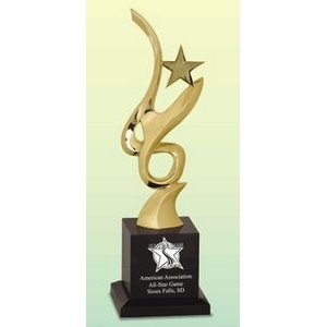 11½" Gold Metal Art Star Award w/Crystal Pedestal