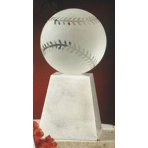4" Crystal Baseball Award w/Base