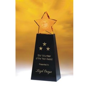 8" Crystal Golden Star Award