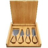 Bamboo Cheese Set w/4 Tools (8"x8")