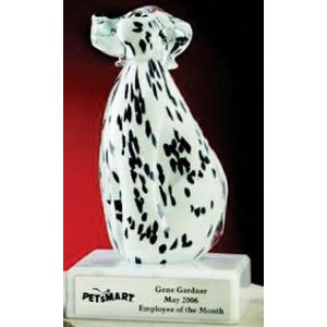 8" Hand Blown Glass Dalmatian Dog Award