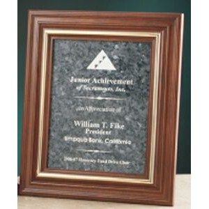 Custom Genuine Gray Granite Executive Plaque (7"x9")
