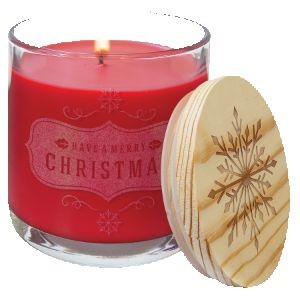 14 Oz. Peppermint Twist Candle in Glass Holder w/Wood Lid
