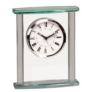 6¾" Glass Square Clock w/Top