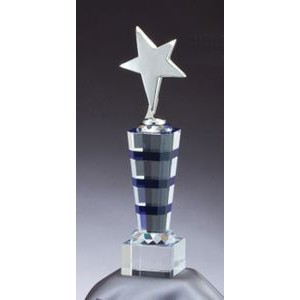 Blue/Clear Glass Star Award (3"x10.75")
